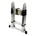 Escalera extensible articulada aluminio, 6+6p, 3.8m - mad...