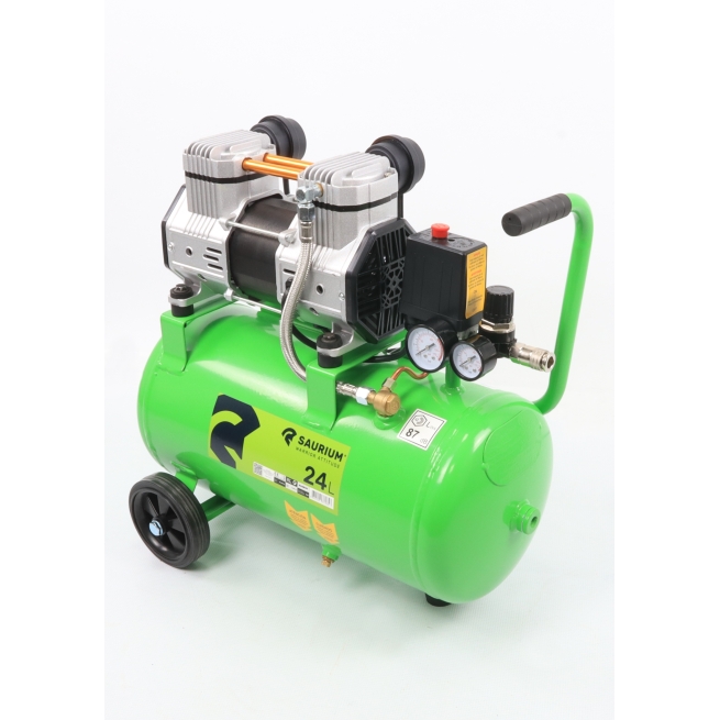 Compresor de aire 24l 2hp cabezal doble - saurium - Suinplas
