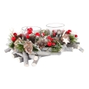 Navidad portavela madera cristal natural    - Suinplas
