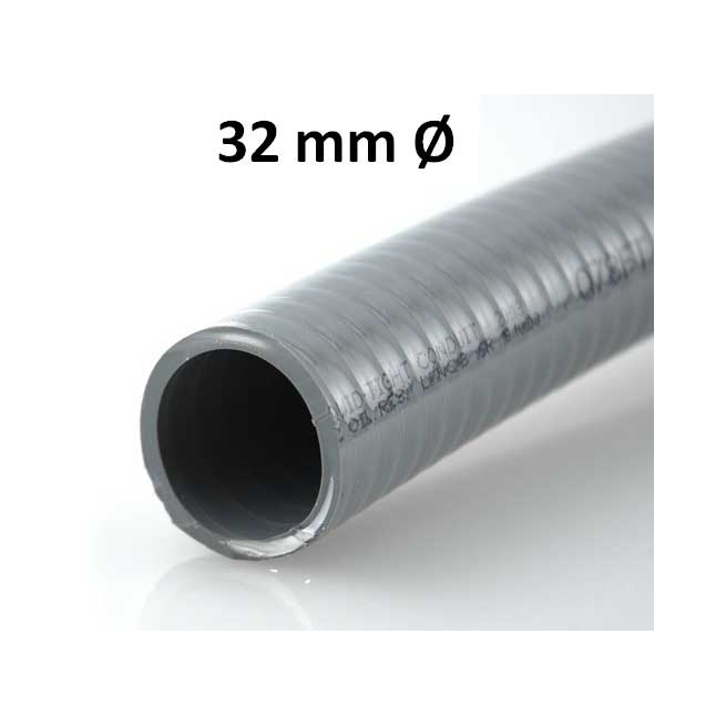 Tuberia flexible gris de 32mm 1 metro - Suinplas
