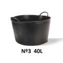 Capazo plastico flexi  nº3 negro 42l - Suinplas