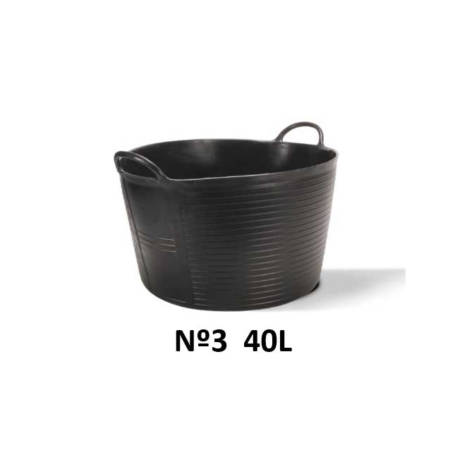 Capazo plastico flexi  nº3 negro 42l - Suinplas