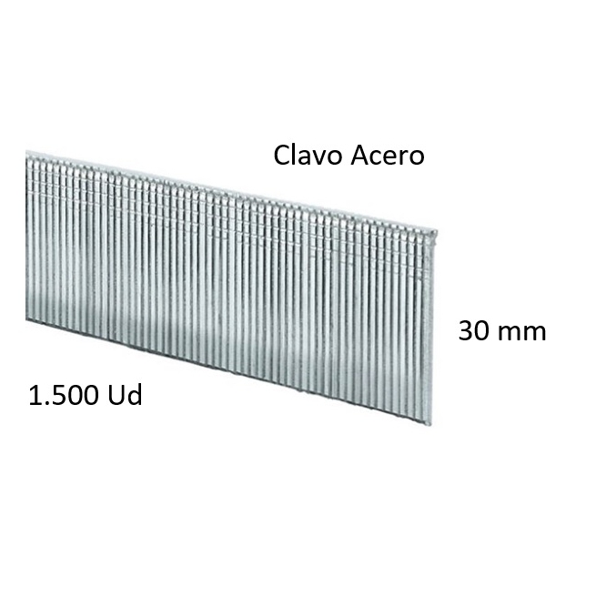 Clavos para clavadora neumatica hcfn 30 acero 1500ud caja...