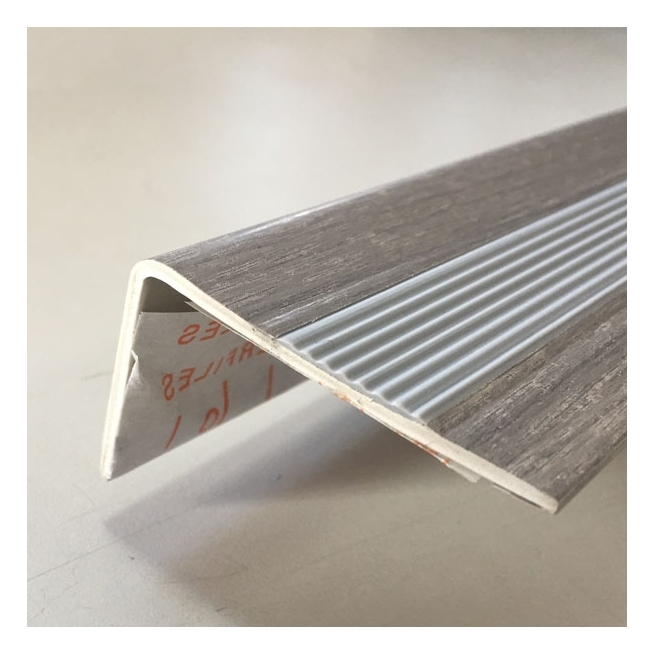 Perfil escalon pvc adhesivo  50x35x2000mm  roble steel -...