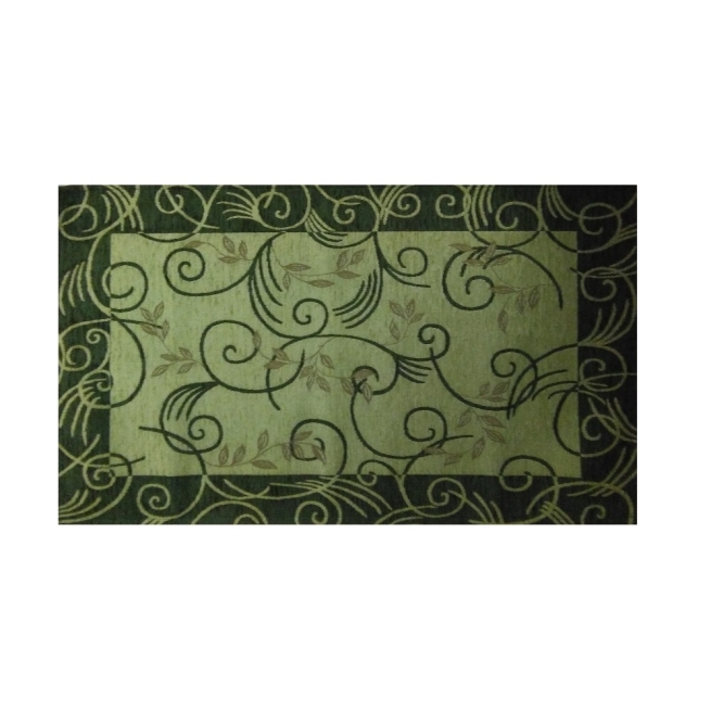 Alfombra wind 65x110 verde    - Suinplas