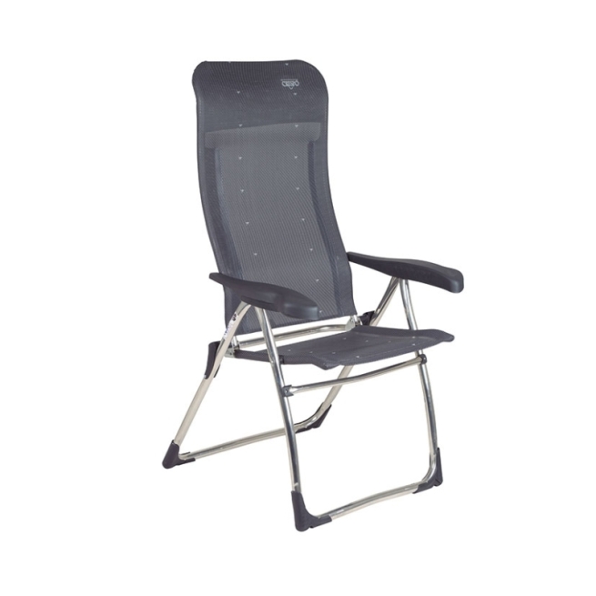 Silla reclinable mod. crespo aluminio gris oscuro - Suinplas