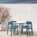 Silla con brazos mod. elba azul retro - Suinplas