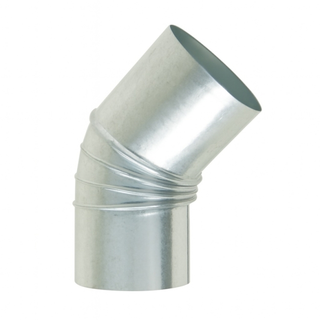 Codo 45° Rizado Galvanizado para Estufa 100mm