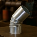 Codo 45° Rizado Galvanizado para Estufa 100mm