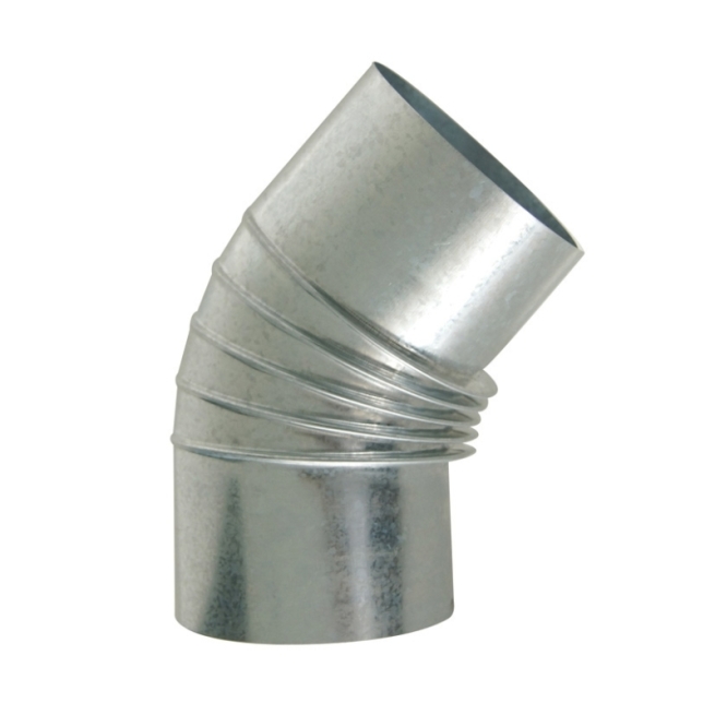 Codo 45° Rizado Galvanizado para Estufa 100mm