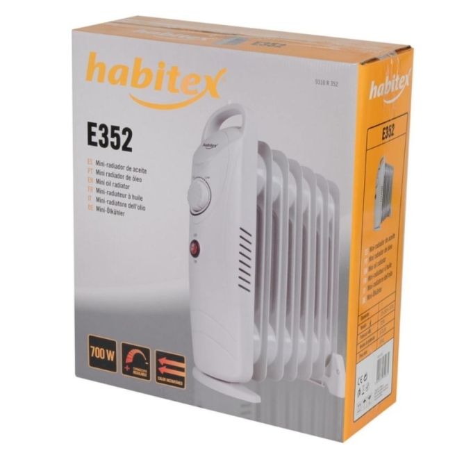 Radiador de aceite habitex e352 – 700w con termostato reg...