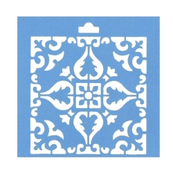 Plantilla stencil stx002 10x10 cm roseton cuadrado   -...