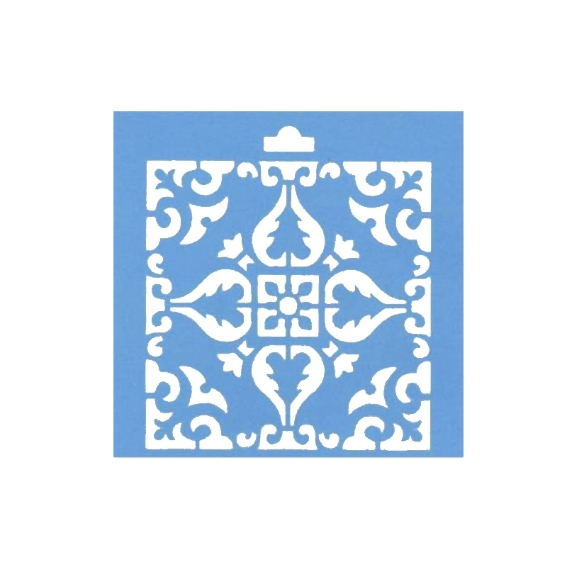 Plantilla stencil stx002 10x10 cm roseton cuadrado   -...
