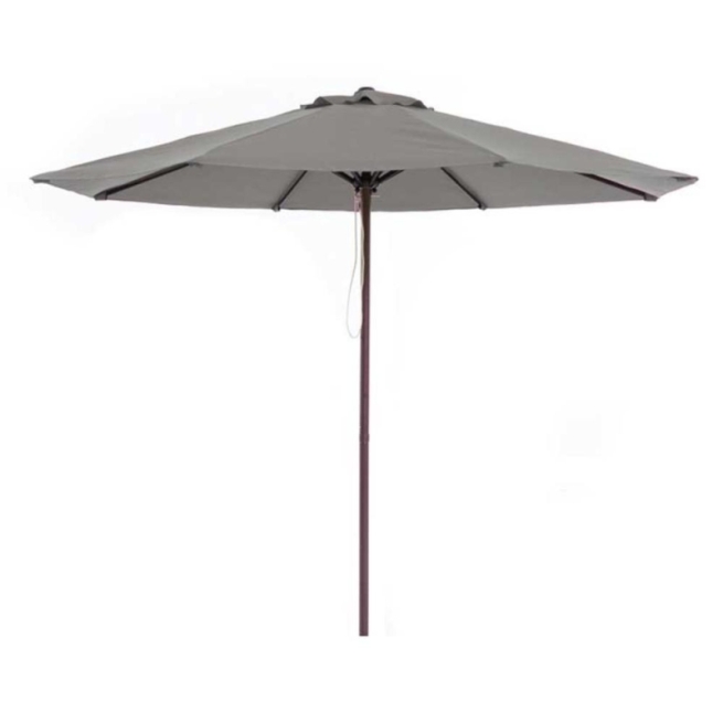 Parasol alum ø 3m imita madera crudo - Suinplas