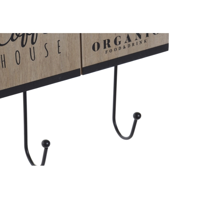 Perchero pared madera y metal coffee   - Suinplas
