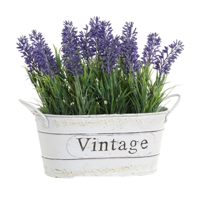 Flor pvc metal 24x11x20 lavanda lila - Suinplas