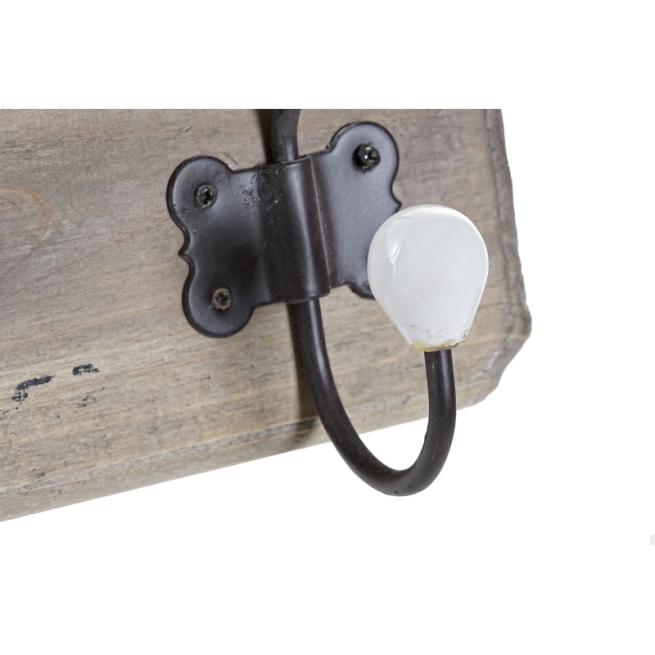 Perchero pared madera metal 39x10x19    - Suinplas