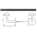 Soporte pasamanos dowel 75mm laton pulido - Suinplas
