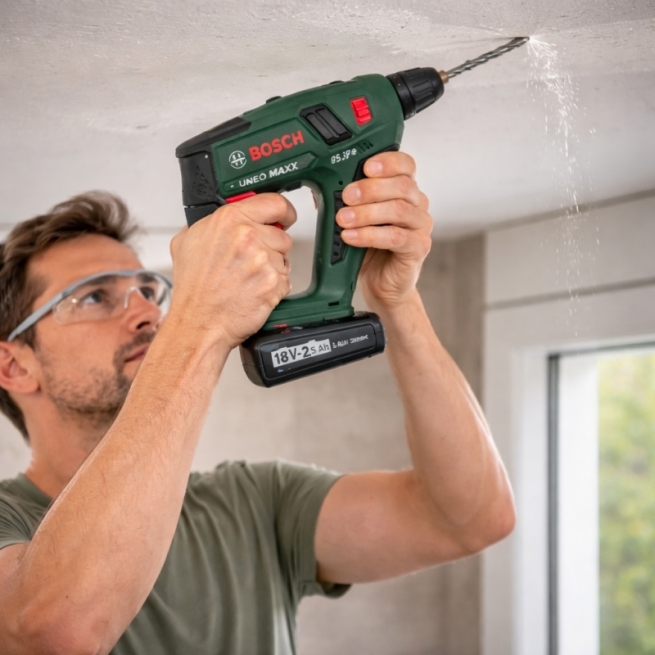 Taladro Bosch Uneo Maxx 18V SDS 3 en 1 con baterías 