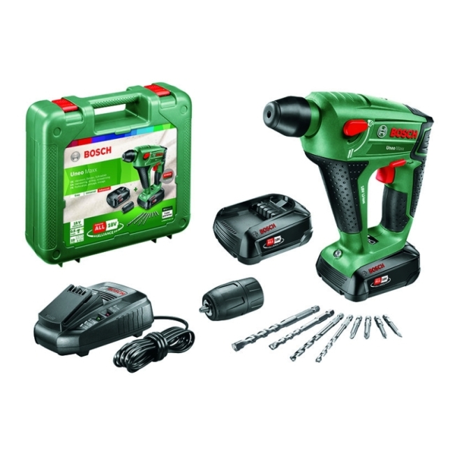 Taladro Bosch Uneo Maxx 18V SDS 3 en 1 con baterías 
