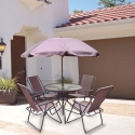 Conjunto jardin mod. malaga - mesa + 6 sillas + parasol -...