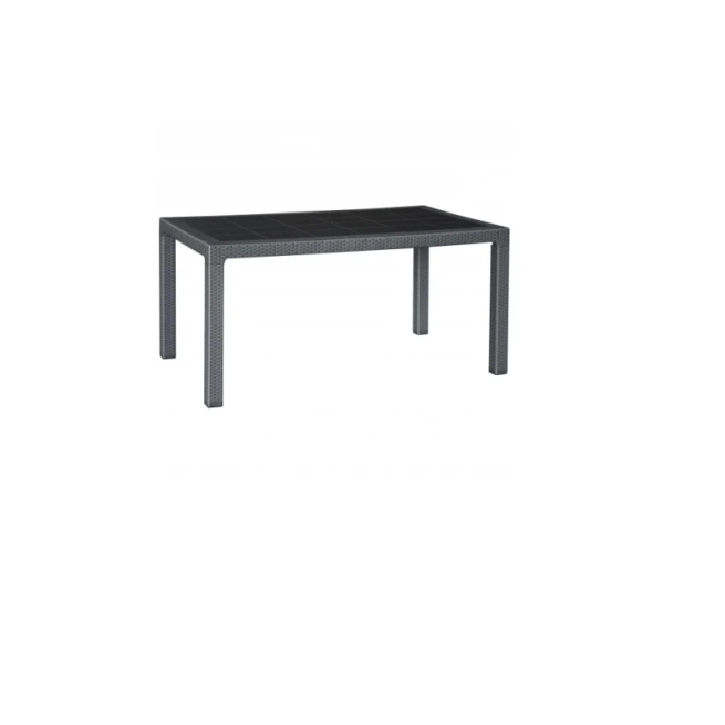 Mesa imitacion ratan resina 150x90xh72 cm antracita - Sui...