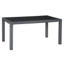 Mesa imitacion ratan resina 150x90xh72 cm antracita - Sui...