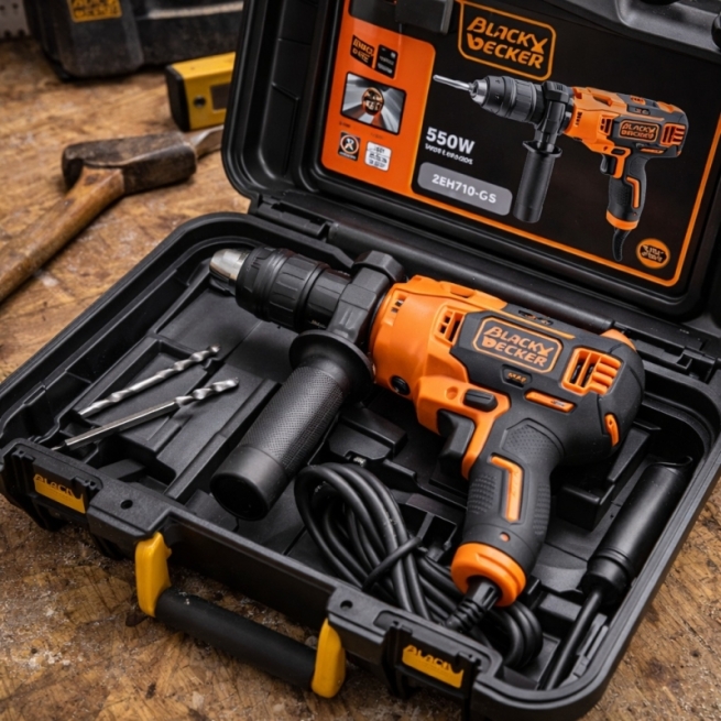 Taladro percutor BLACK+DECKER BEH710-QS 550W 