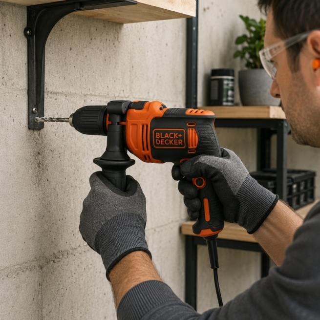Taladro percutor BLACK+DECKER 500W 2900 rpm 