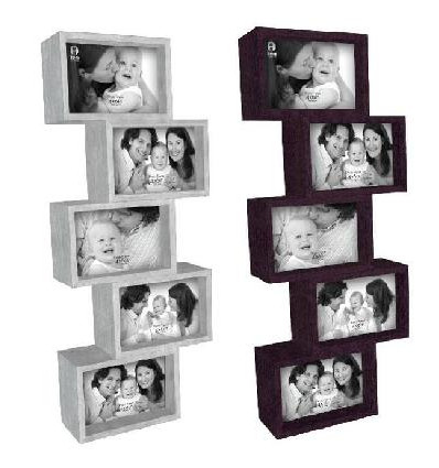 Portafotos multiple para pared con 5 marcos en uno de pvc blanco 12.20 euros
