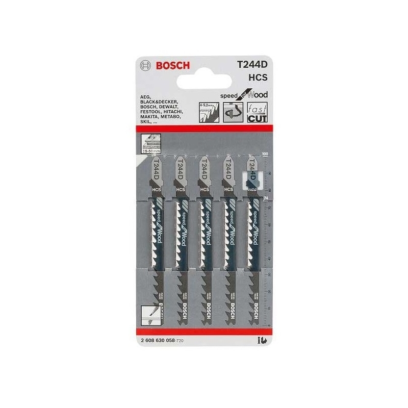 Hoja sierra de calar bosch t144d madera 5 unidades - Suin...
