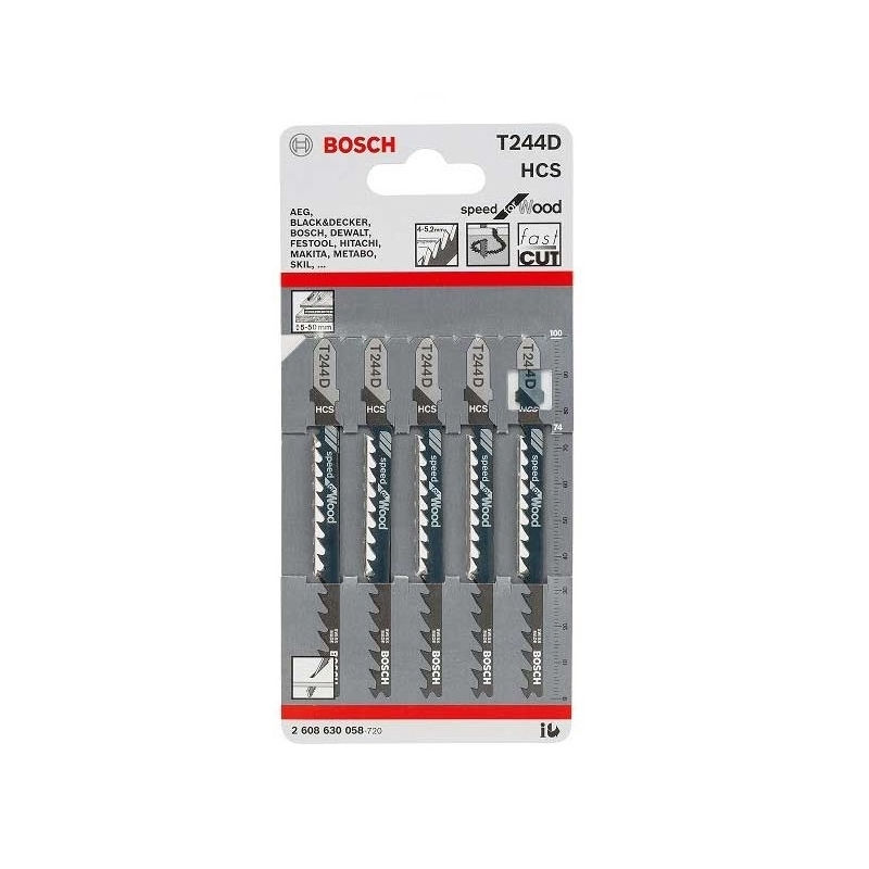 Hoja sierra de calar bosch t244d madera 5 unidades - Suin...