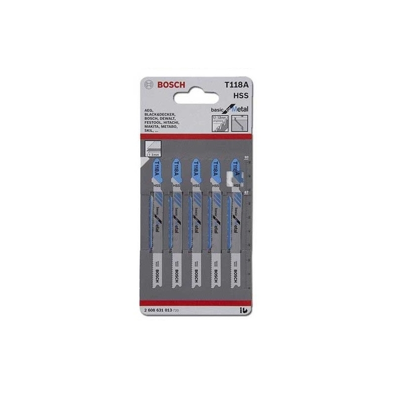 Hoja sierra de calar bosch t118a metal 5 unidades - Suinplas