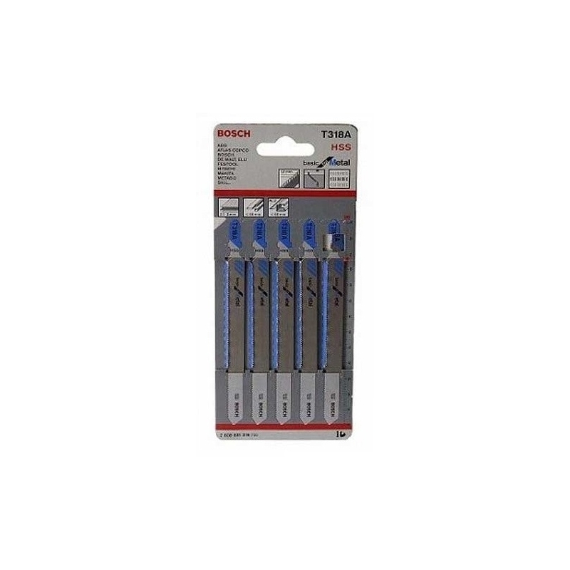 Hoja sierra de calar bosch t318a metal 5 unidades - Suinplas