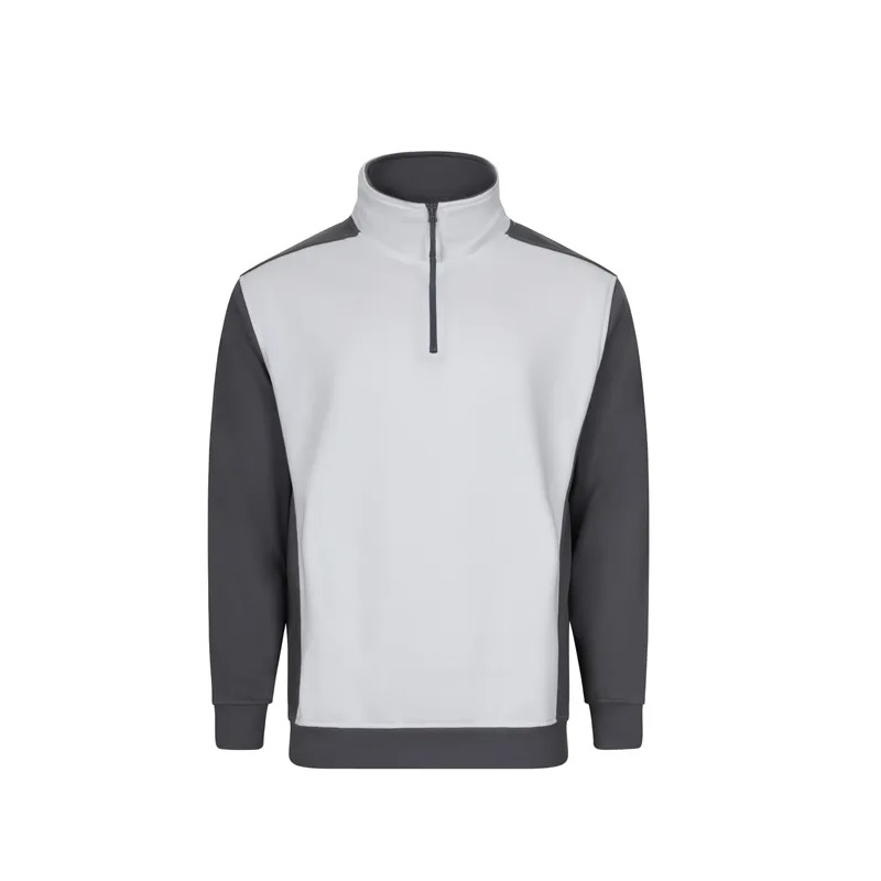 Sudadera bicolor cremallera  blanca/gris  xl - Suinplas