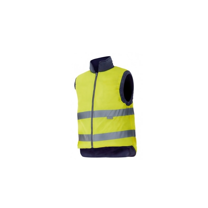 Chaleco acolchado reversible marino-amarillo fluor  xl -...