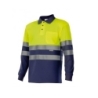 Polo bicolor manga larga amarillo/azul - Suinplas