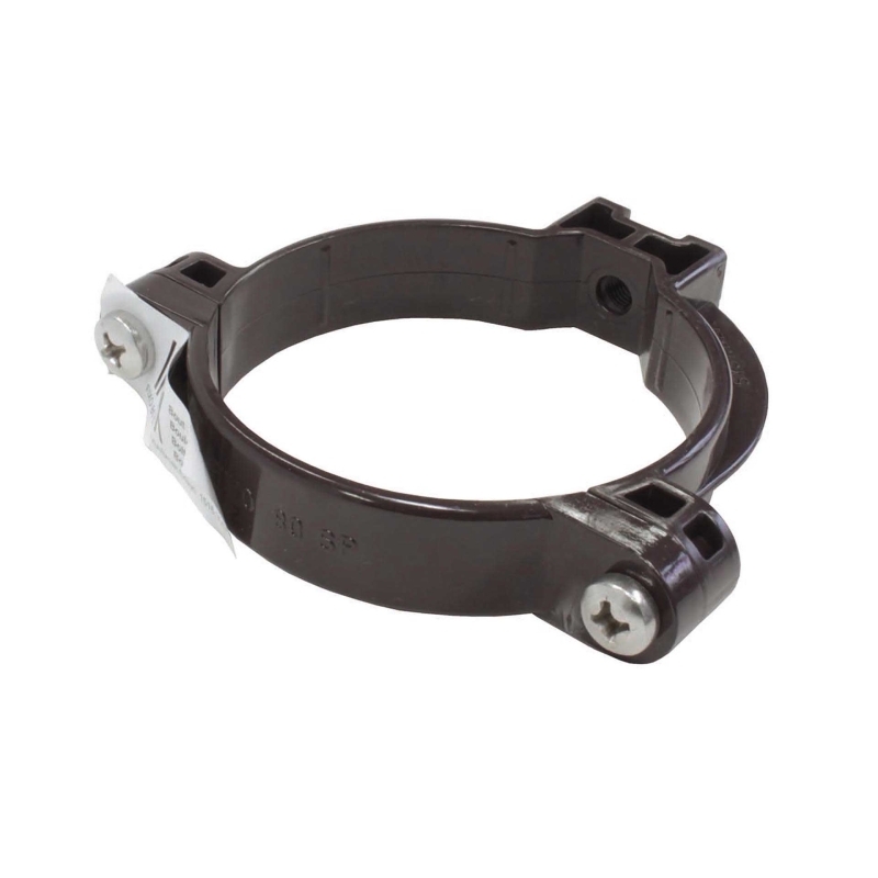Abrazadera fijacion bajante 80mm marron - Suinplas