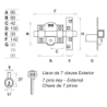 Cerrojo fac 307-r/80 con cadena dorado izquierda  - Su...