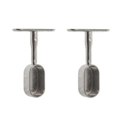 Soporte cerrado cromo largo  barra ovalado 25x15 - Suinplas