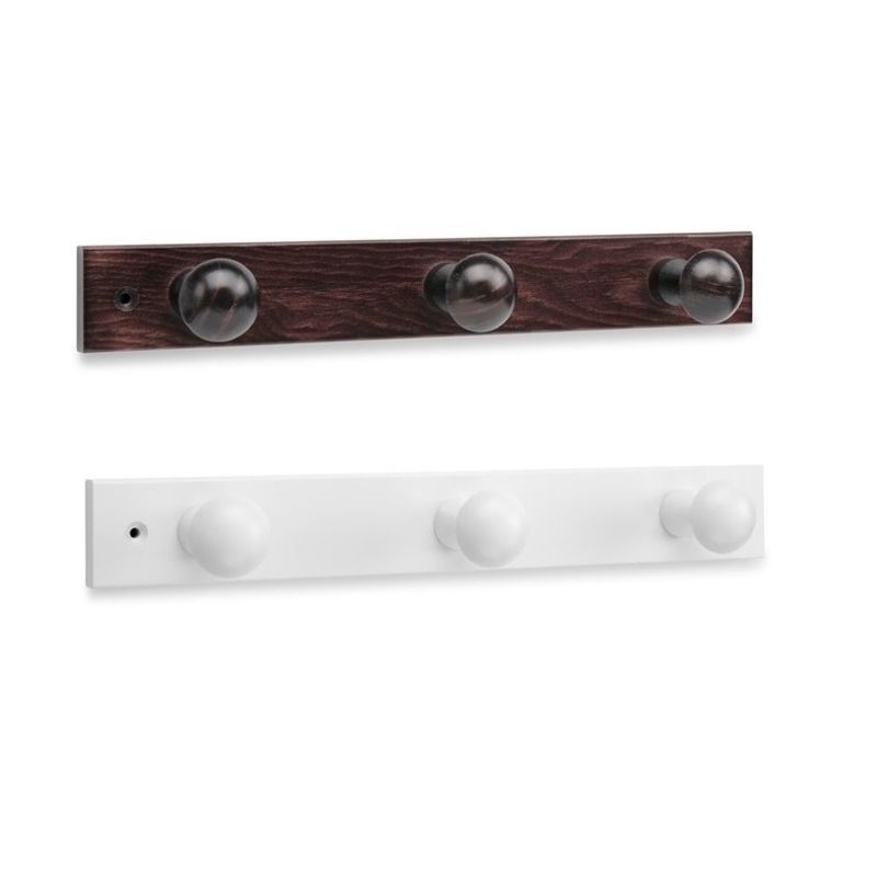 Perchero madera pino 3 pomos wengue - Suinplas