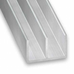 Perfil doble  u de  16x12 de 2,60m aluminio - Suinplas
