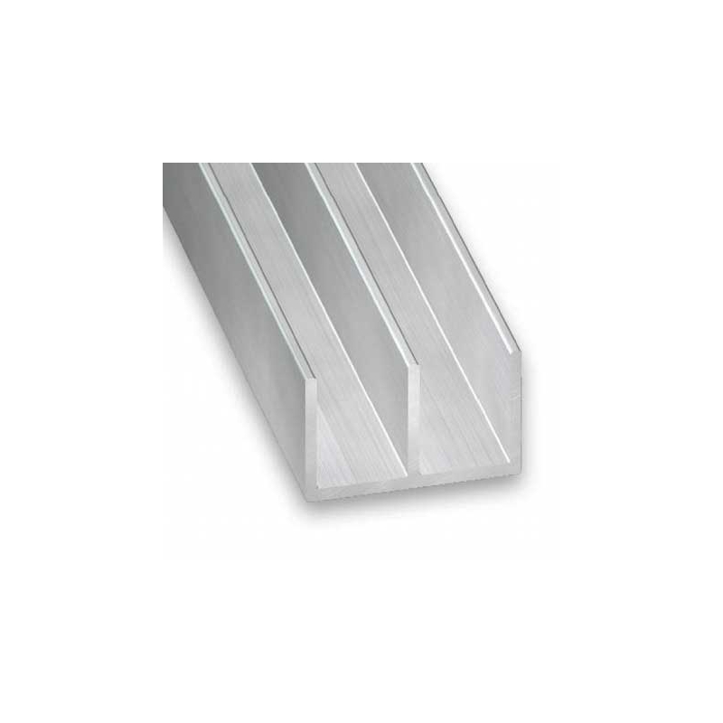Perfil doble  u de  16x12 de 2,60m aluminio - Suinplas