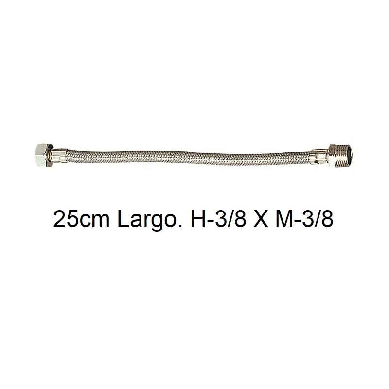 "Latiguillo flexible  13mm 25cm  h 3/8"" x m 3/8"" - Suinplas"