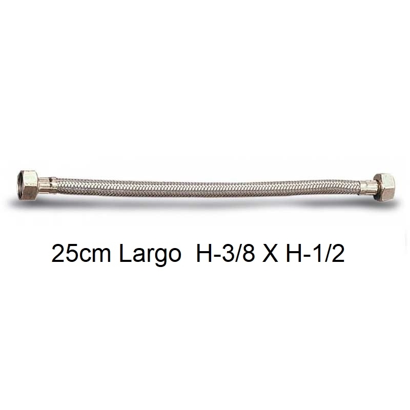 "Latiguillo flexible  13mm 25cm  h3/8"" x h 1/2"" - Suinplas"