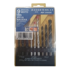 Estuche combinado 9 brocas c9332e - Suinplas