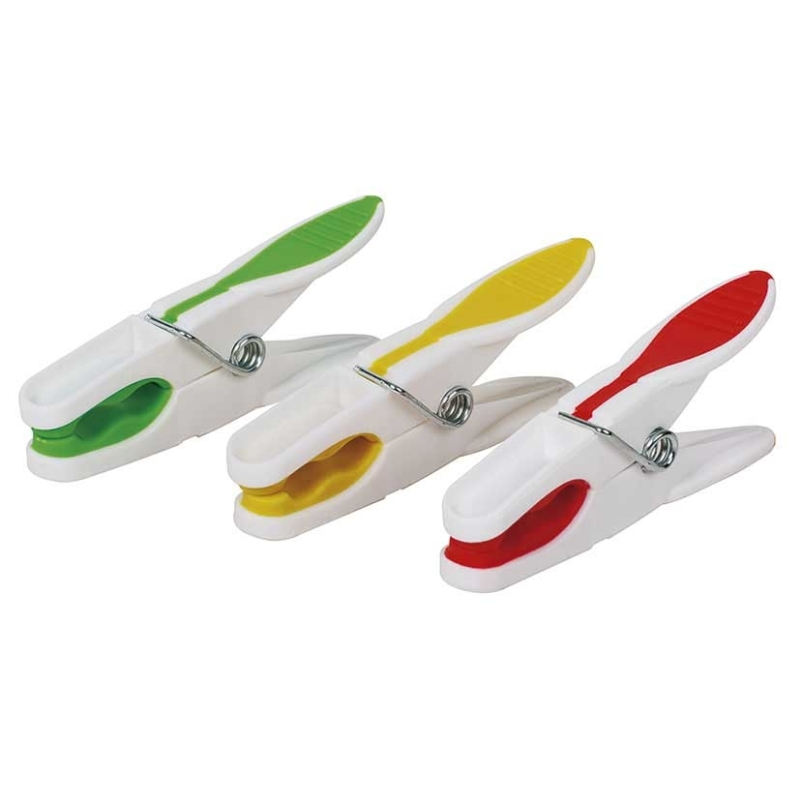 Pinzas ropa pack 12 ud extrafuertes bicolor - Suinplas