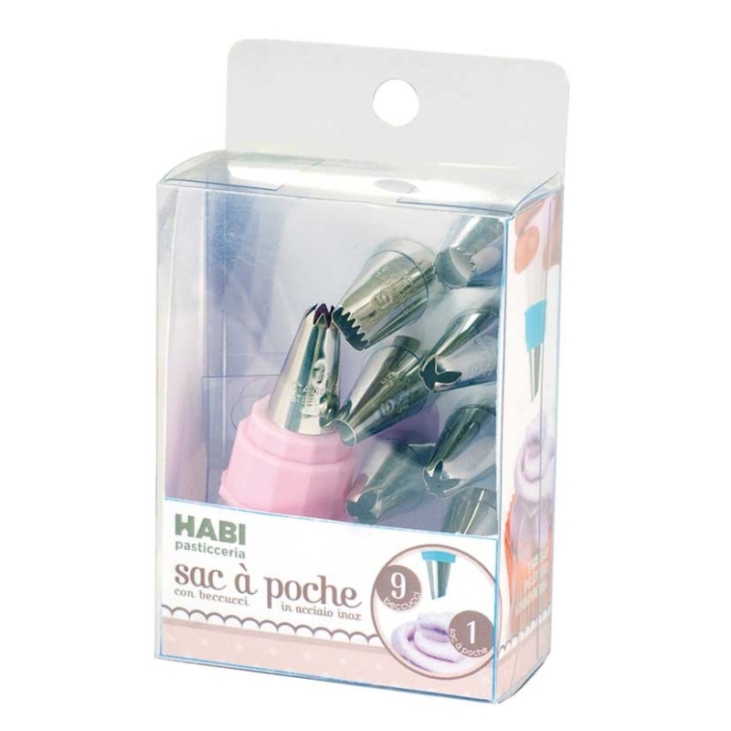 Manga pastelera 9 boquillas acero inox - Suinplas