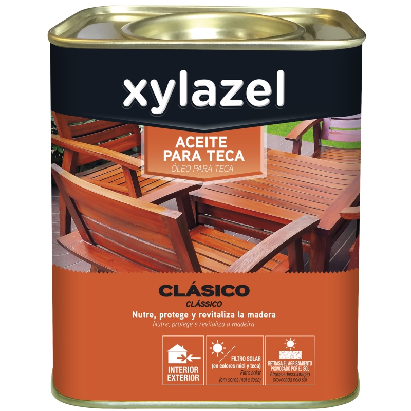 Xylazel aceite para teca color incoloro 750 ml - Suinplas