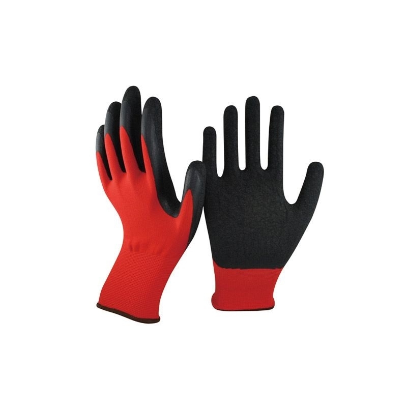 Guante nylon latex negro-rojo talla 9 - Suinplas